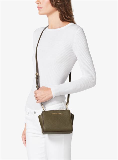 michael kors selma mini silber|Selma Mini Saffiano Leather Crossbody .